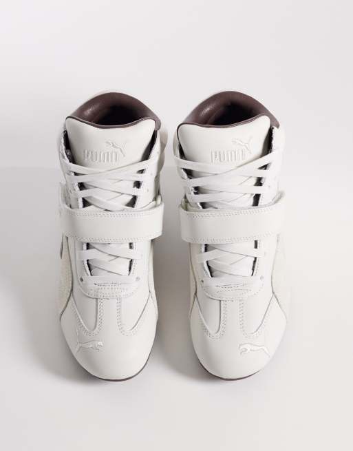 PUMA – Speedcat – Naturvita sneakers i läder med kilklack, 3 av 5