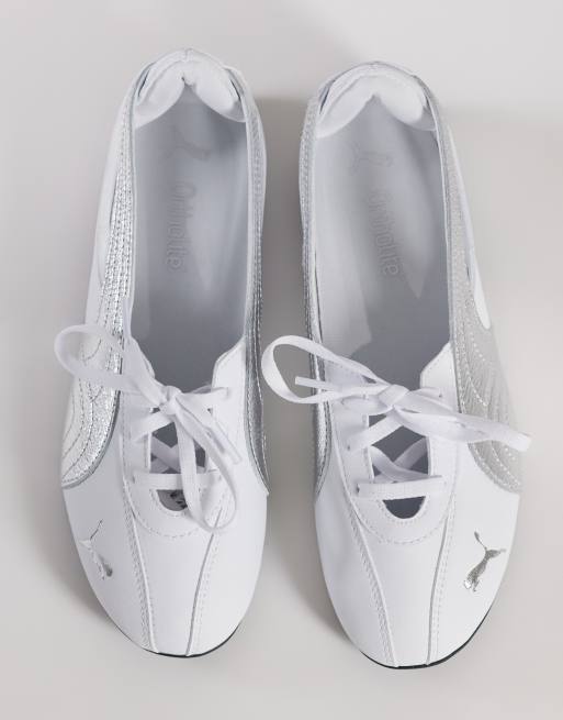PUMA – Speedcat – Nova – Vita metalliska ballerinaskor, 4 av 5