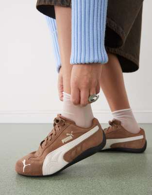 Puma Speedcat Archive Brown Sneakers With Side Logo In Suede Unisex In Brown