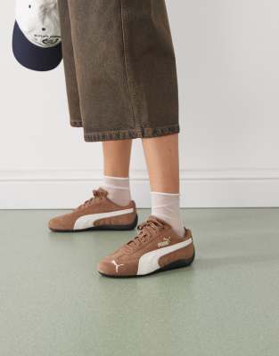 Puma Speedcat Archive Brown Sneakers With Side Logo In Suede Unisex In Brown