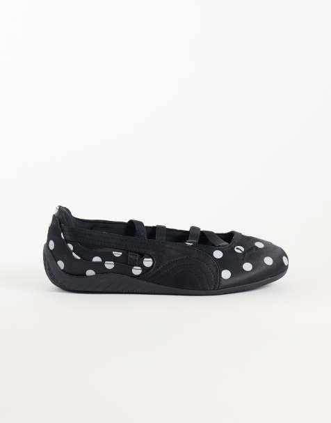 PUMA Speedcat polka dot ballet flats in black - view 1