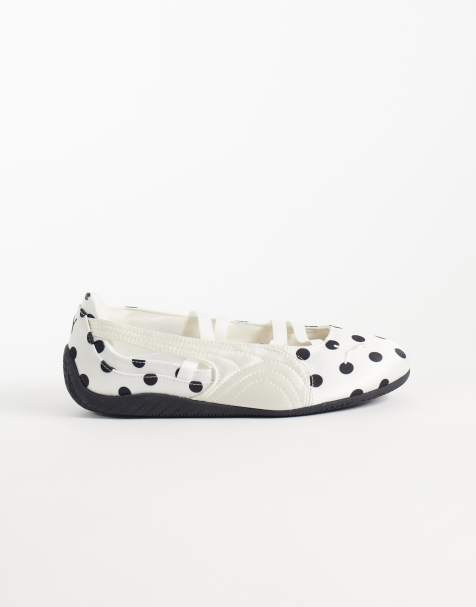 PUMA Speedcat polka dot ballet flats in white and black - Exclusive to ASOS - view 1