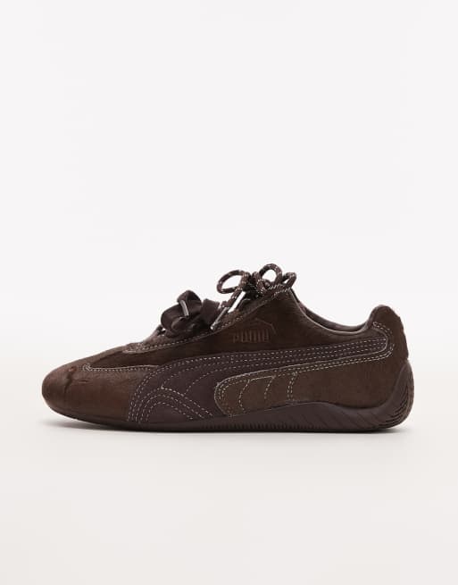 Puma Speedcat pony hair trainers in chocolate brown , 2 of 5