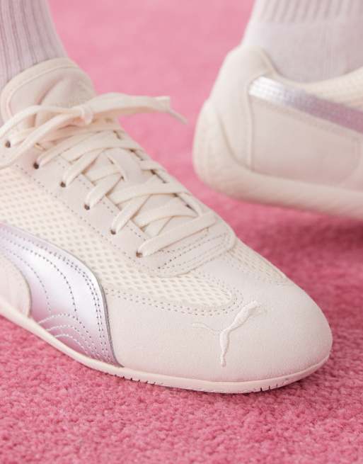 Puma Speedcat Premium trainers in off-white and metallic silver, 4 of 5
