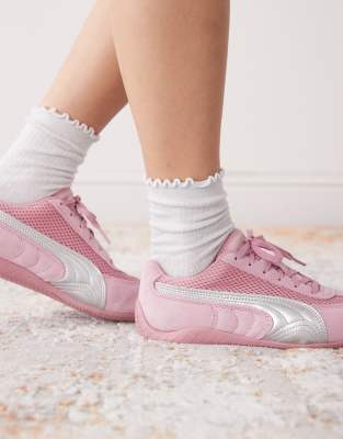 Puma Puma Speedcat Premium trainers in pink and metallic silver
