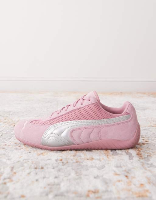 Puma Speedcat Premium trainers in pink and metallic silver
