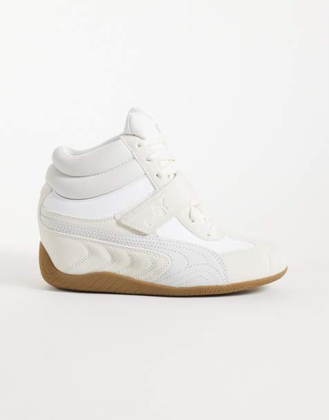Puma Speedcat PRM wedge trainers in off white with gum sole - view 1