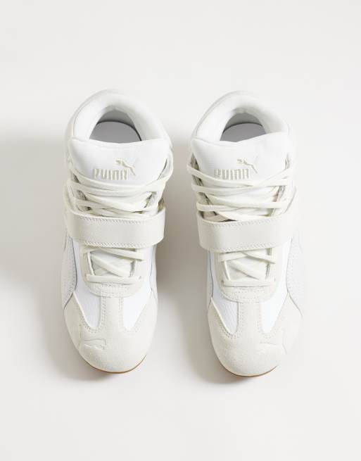 Puma Speedcat PRM wedge trainers in off white with gum sole, 3 of 5
