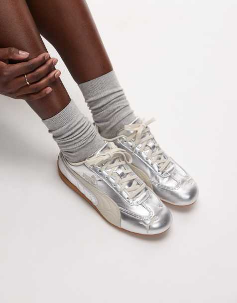 PUMA – Speedcat – Sneaker in Metallic-Silber mit Gummisohle - view 1
