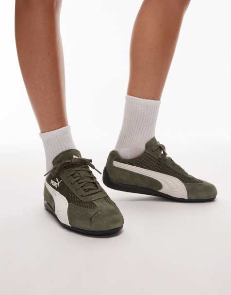 PUMA Speedcat sneakers with mesh detail in green - view 1