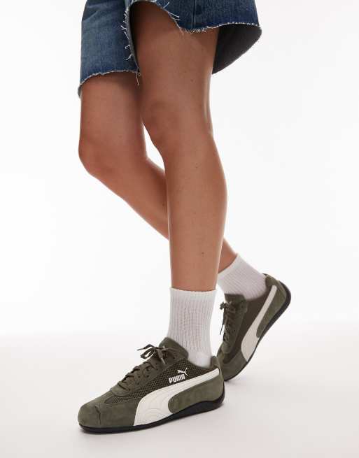 PUMA Speedcat sneakers with mesh detail in green | ASOS