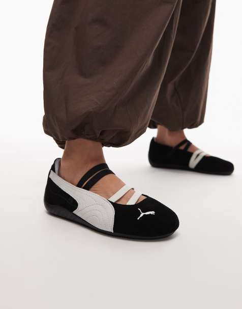 PUMA - Speedcat - Sorte/hvide flade ballerinaer - view 1