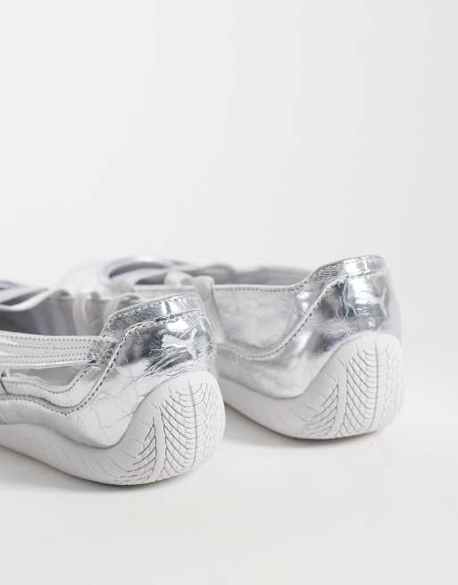PUMA – Speedcat – Srebrne metaliczne balerinki, 5 z 5