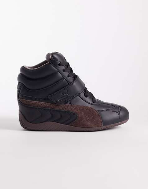 PUMA – Speedcat – Svarta sneakers i läder med kilklackar - view 1