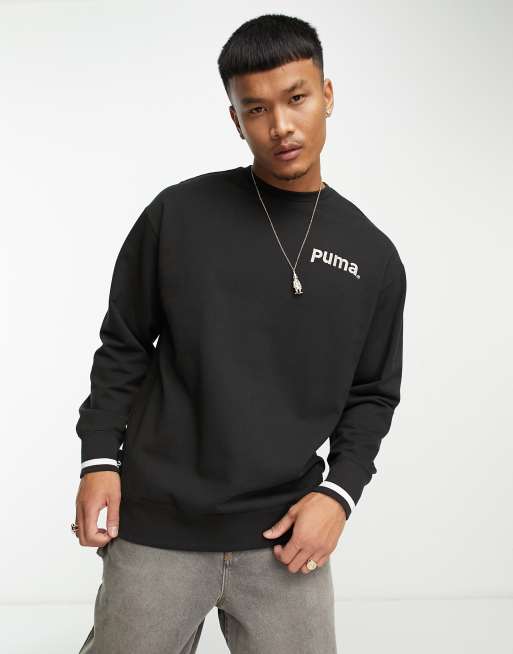 PUMA Sports back print sweatshirt in black