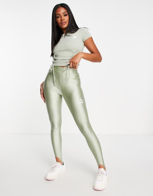 Green and white outlet leggings