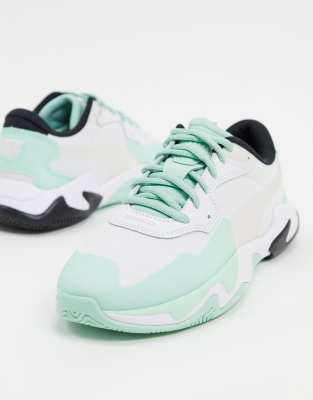 puma green tennis shoes