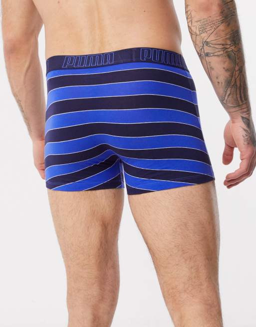 Puma striped boxer pack in blue and white ASOS
