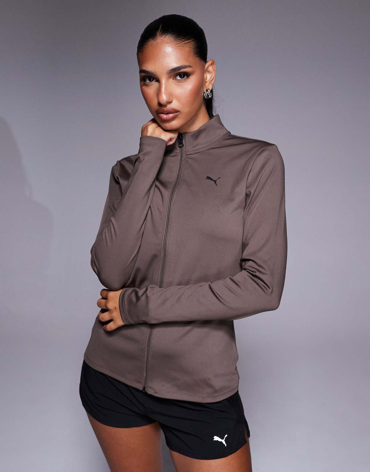 Puma Strong full zip top in brown