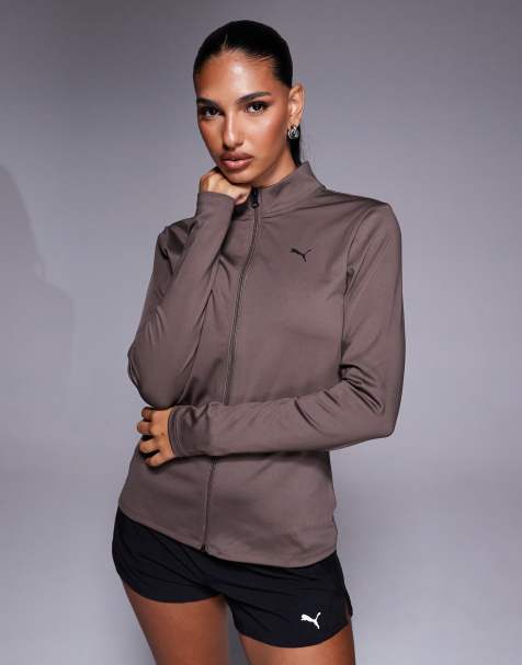 PUMA - Strong - Top met ritssluiting in bruin - view 1