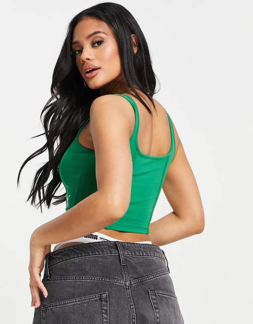 PUMA structured corset top in green - Exclusive to ASOS | ASOS