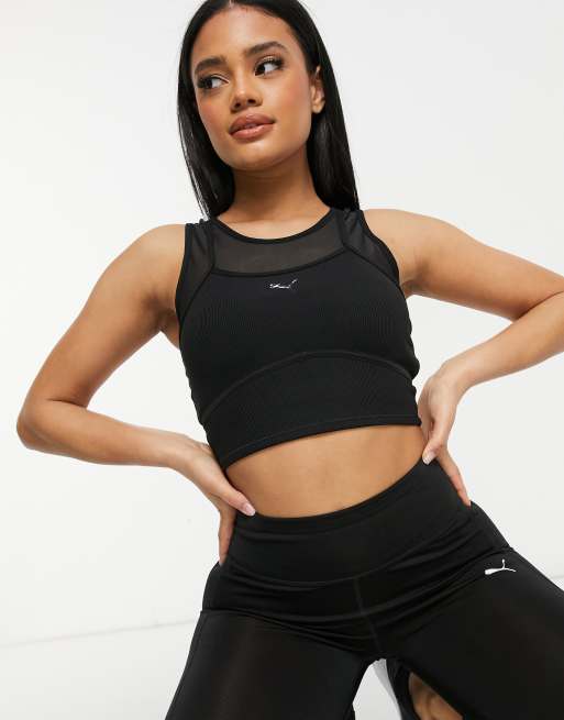 Puma - Studio - Crop top à superposition - Noir