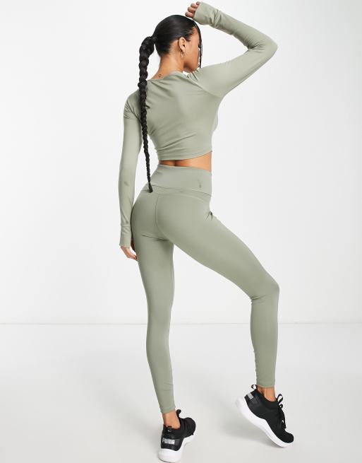 Puma Studio Granola Legging sculptant avec taille en V Kaki p le