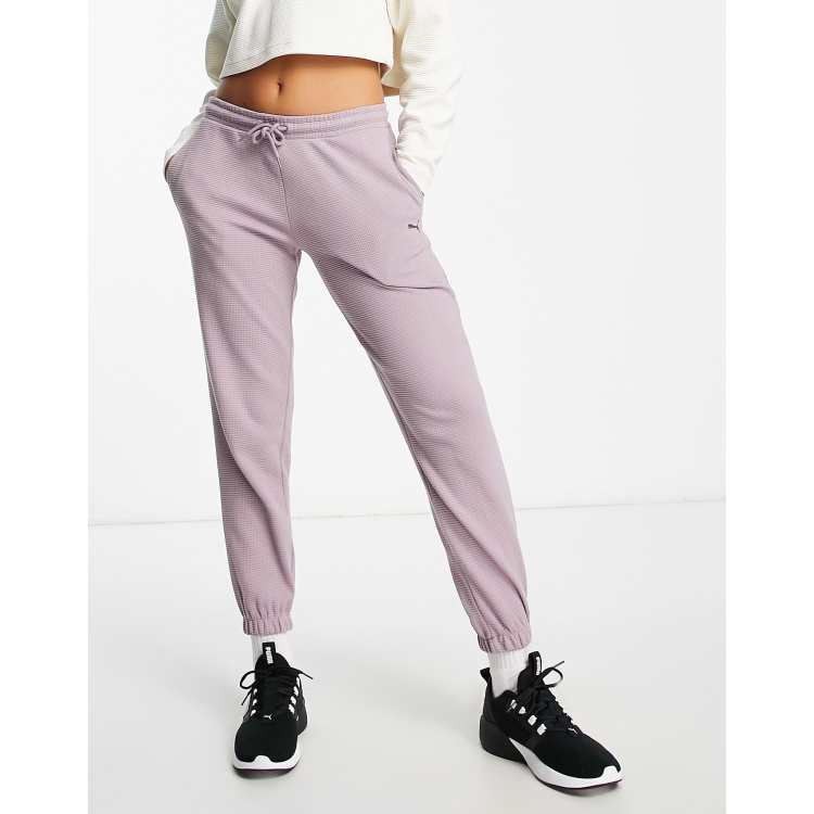 Mineral washed mauve waffle joggers – Darling Designz