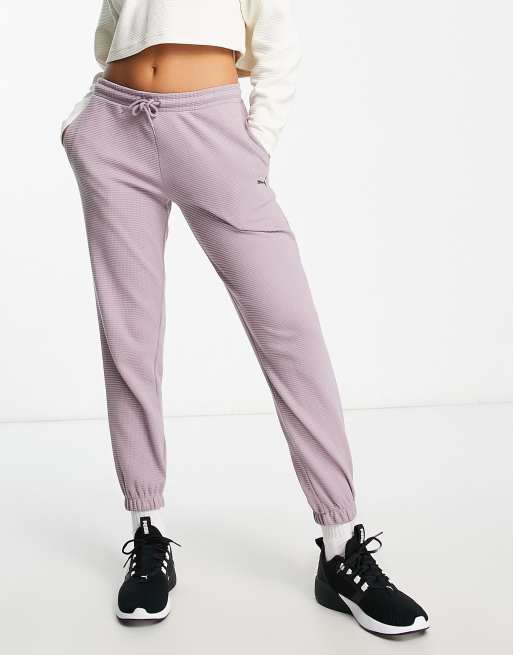 Women's White Waffle Joggers