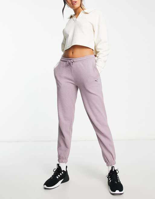 Puma Studio Granola waffle joggers in mauve