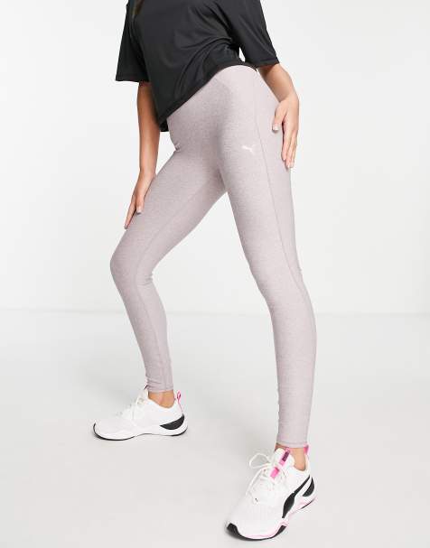 Puma – Studio – Luxe – Ljuslila ankellånga yoga-leggings med meshinfällningar - view 1