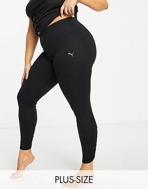 Women Puma Studio Plus yoga 7/8 leggings in black 