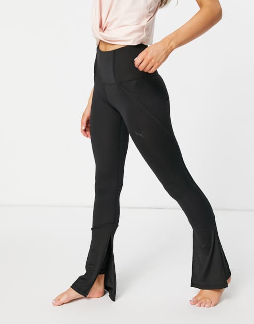 Puma – Studio – Svarta stickade leggings med utsvängd design