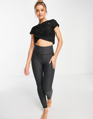 PUMA Studio Yoga cropped twist t-shirt in black