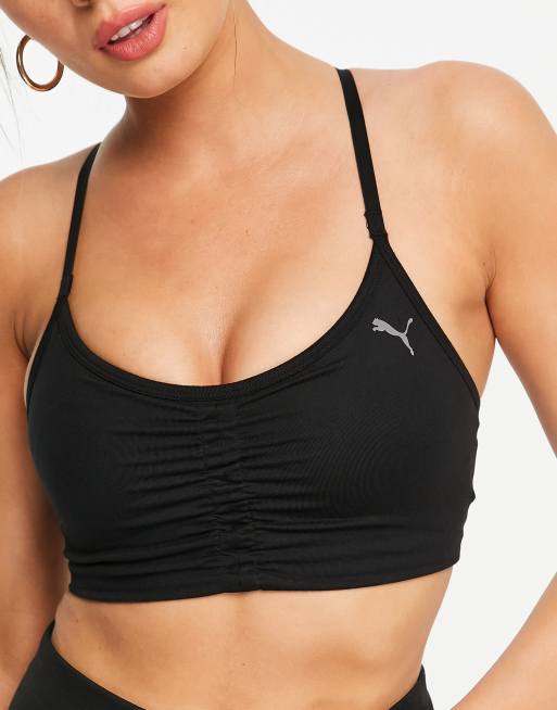 Puma Studio yoga low support cross back sports bra in black, 3 of 4