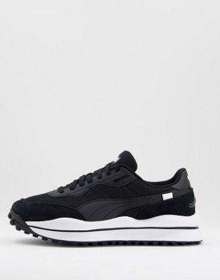 Puma Style rider Clean trainers in black and white