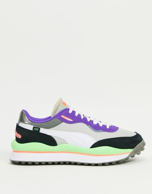 Puma - Style Rider Play On - Baskets - Gris et violet | ASOS