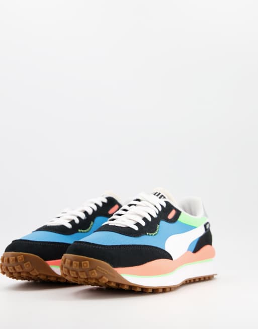 Puma – Style Rider Play On – Blå och svarta träningsskor