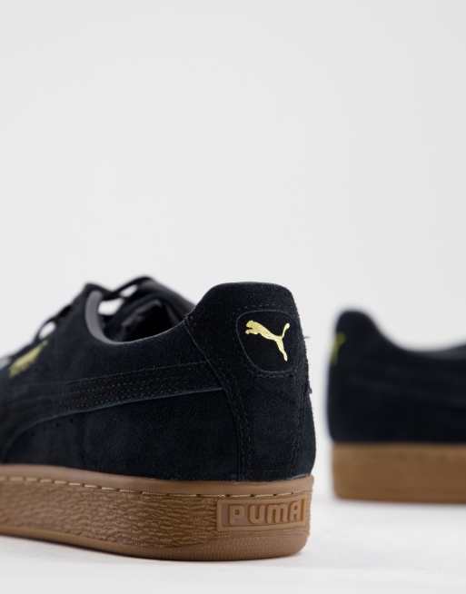 PUMA Suede Baskets avec semelle en caoutchouc Noir