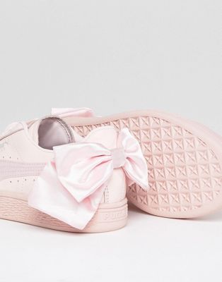 puma pink shoes with bow