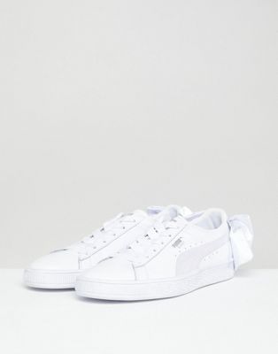 Puma Suede Bow Sneakers In White | ASOS