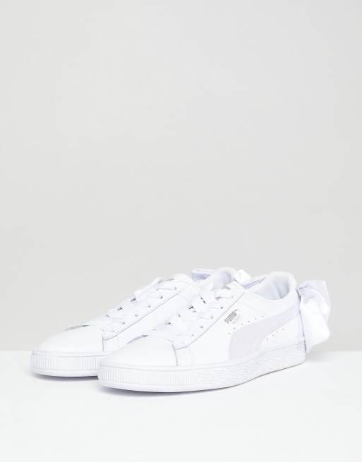 Puma white 2024 bow sneakers