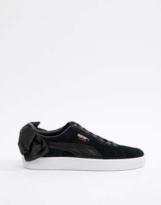 Puma Suede Bow Trainers In Black | ASOS