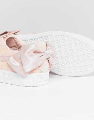 pink puma trainers with bow