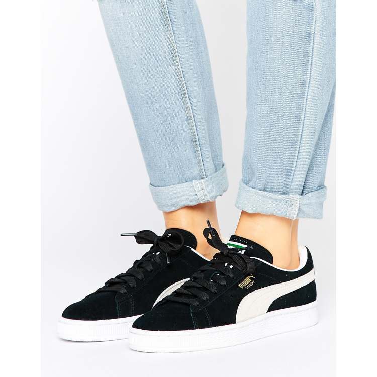 Black on deals black suede pumas