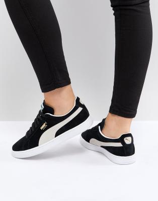 black and white puma suede outfit