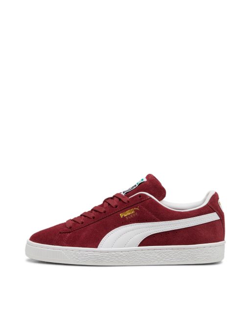 Puma Suede classic sneakers in burgundy and puma white | ASOS