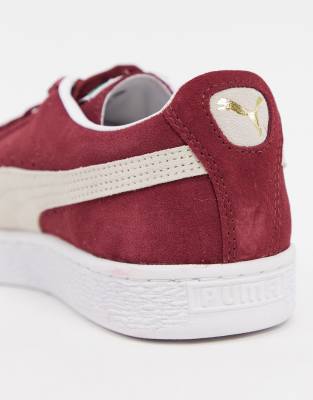 puma maroon suede shoes