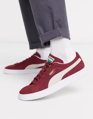 puma maroon suede shoes