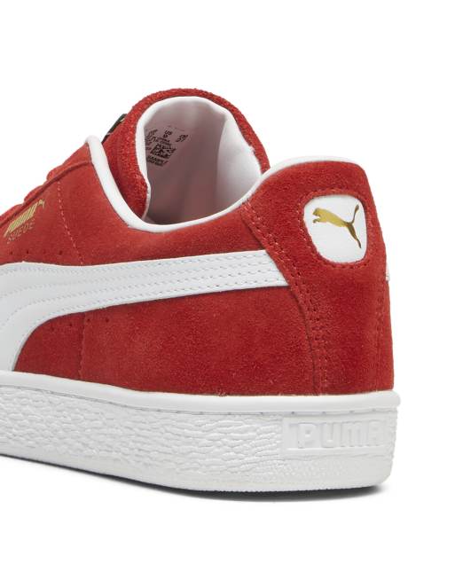 Red suede puma sneakers hotsell